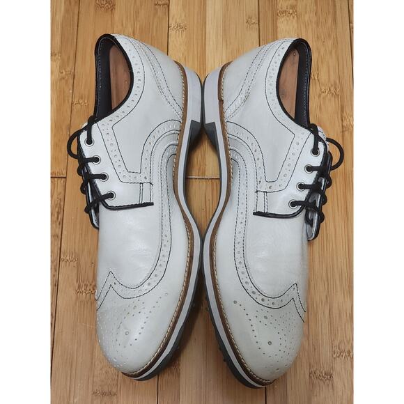 FOOTJOY FJ City 56435 Beige Golf Shoes Leather Men 11 M Waterproof Sports Spikes - Picture 7 of 10